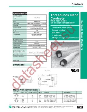 V31-GM-YE2M-PVC datasheet  